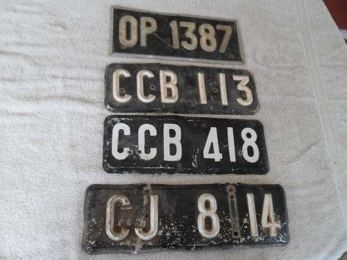 4 old car number plates