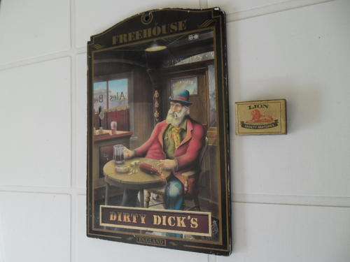 original dirty dicks cardboard plaque made in England for man cave