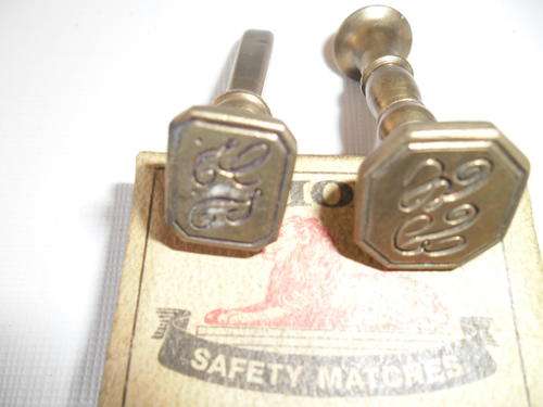 2 - old brass seal stamps ordinary postage is R50