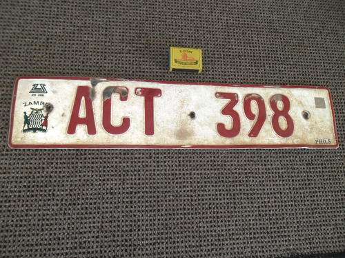 Zambia vintage aluminum raised letters well used car no plate