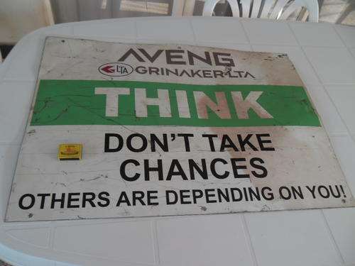modren bad condition THINK metal sign size is 840mm x 600mm