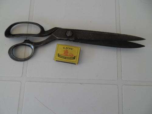 old large Wess inlaid make metal scissors size is 310mm long