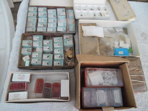 75kg (9 boxes) of watch maker parts and used watches and some quality watch straps pick up only