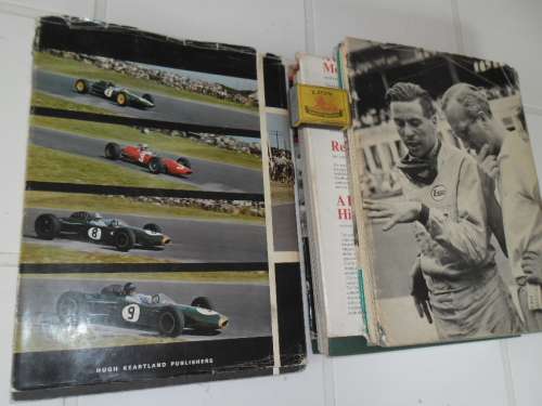 Very rare grand prix 1950¿s to 1960¿s hard cover with dust jackets books weighs 4kg postage R70