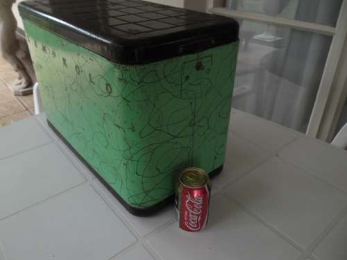 Rare original 1950's metal cooler box no handle size 520mm wide weighs 10kg postage R160
