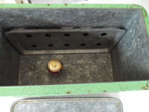 Rare original 1950's metal cooler box no handle size 520mm wide weighs 10kg postage R160