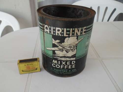 very rare 2 lb Airline Coffee tin no lid Ordinary postage SAPO is R60