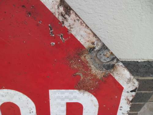 very large metal road sign size 900mm wide see bad condition postage R140