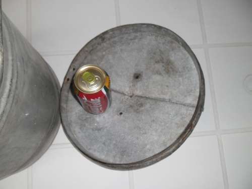 old metal bin with lid size is 360mm high postage is R95