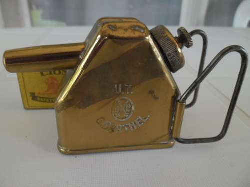 Very rare small UT  G Barthel made in Germany benzine brass container