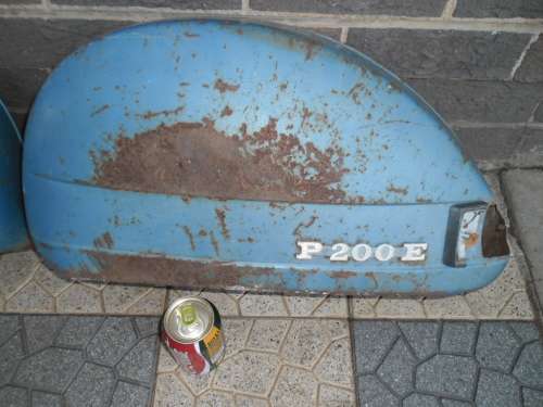 2 original  metal Vespa P200E scooter back mud guards ordinary postage is R120
