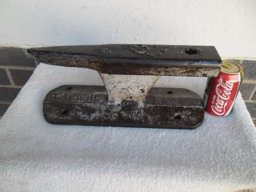 Old handmade anvil see welding on top only size is 360mm long weighs 12kg postage is R150