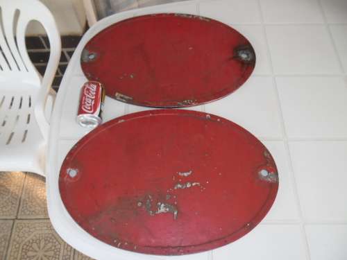 A pair of SAR original aluminum loco train plates English on top & Afrikaans on top size 530mm wide