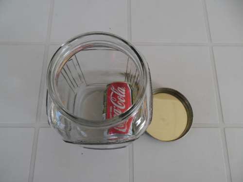 Old large size very rare 250mm high sweets glass bottle with lid ordinary postage R80
