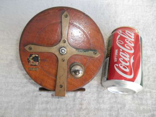 Collectors Rare old Milward brass and wood fishing reel ordinary postage is R70