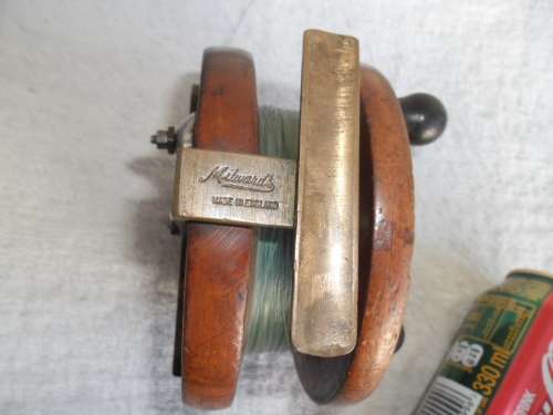 Collectors Rare old Milward brass and wood fishing reel ordinary postage is R70