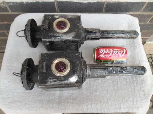Very rare a pair original horse draw carriage lamps made in England see condition