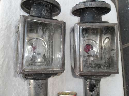 Very rare a pair original horse draw carriage lamps made in England see condition