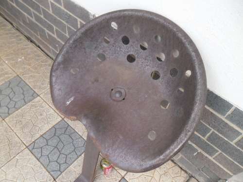 stunning very old and very large with thick bracket metal tractor seat 900mm high collection only