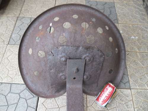 stunning very old and very large with thick bracket metal tractor seat 900mm high collection only