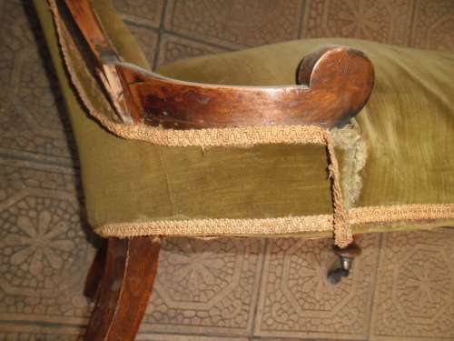 Old regency/Victorian style chair on casters need totally restoration bad condition collection only