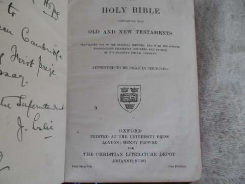 2 - medium size holly bibles 1906 and 1913 size is 110mm x 150mm x 25mm thick