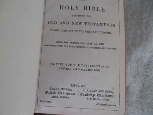 2 - medium size holly bibles 1906 and 1913 size is 110mm x 150mm x 25mm thick