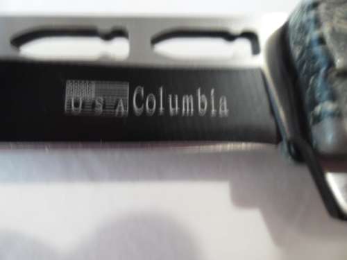 U S A Columbia flip knife size is 210mm with blade open