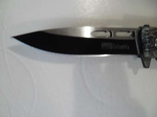 U S A Columbia flip knife size is 210mm with blade open