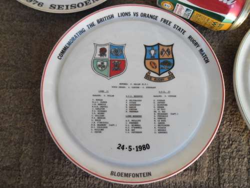 rare old wall hanging 5 Rugby plates highly collectable add Postnet to Postnet postage R140