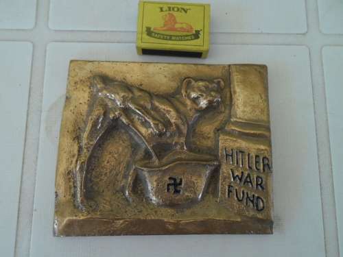 old heavy brass War Fund Plaque