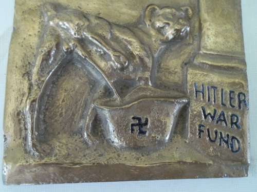 old heavy brass War Fund Plaque