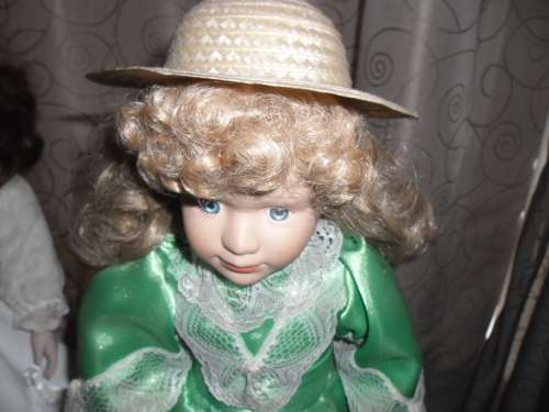 2 - large vintage porcelain dolls size is about 550mm high