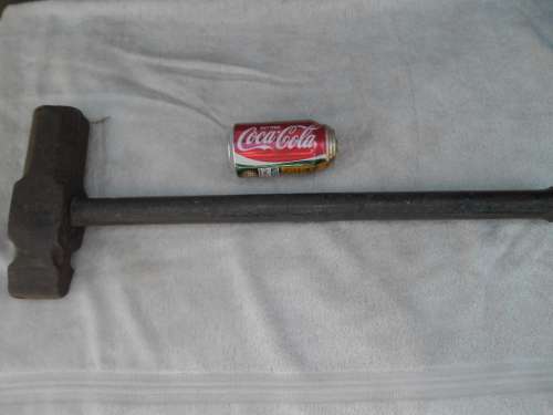 Rare very heavy large steel wedge hammer and pipe add to your order R170 for Postnet postage