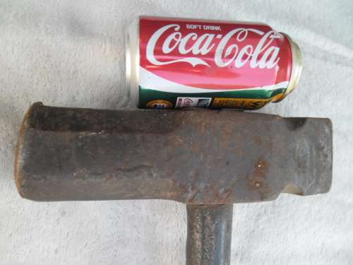 Rare very heavy large steel wedge hammer and pipe add to your order R170 for Postnet postage