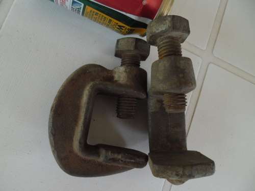 2 - small cast iron G clamps