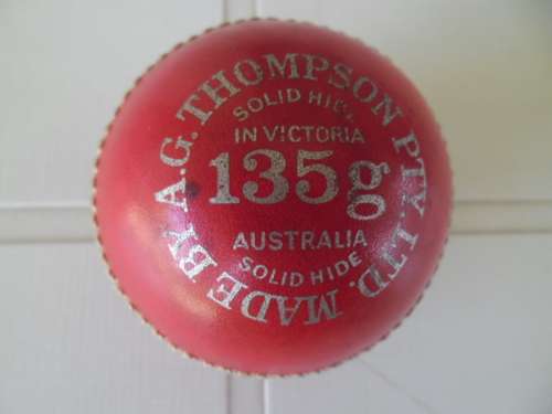 135g solid hide made by AG Thompson Australin cricet ball