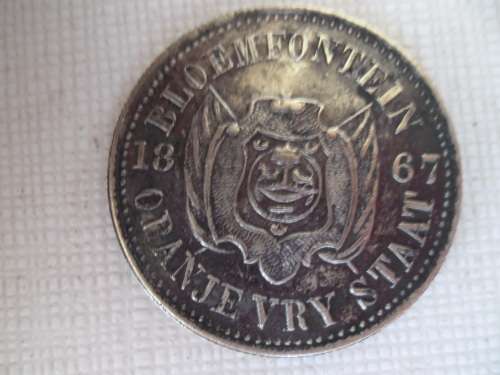 1867 Bloemfontein Daniel and Hyman 2 shillings token