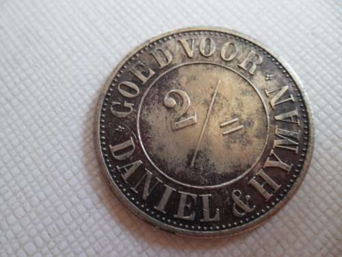 1867 Bloemfontein Daniel and Hyman 2 shillings token