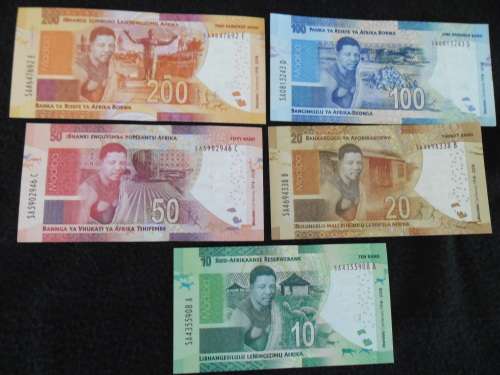 COMPLETE SET OF L KGANYAGO ALL SA R200 TO R10