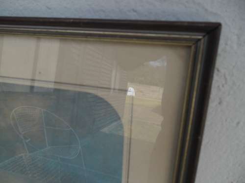 Very Rare old Le Bresilien French Paris sailing ship print framed with glass size 69cm x 49cm