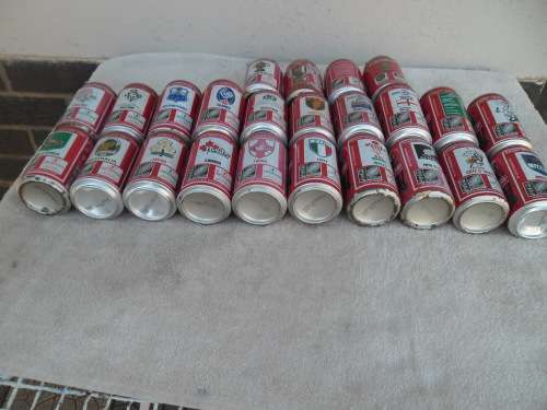 rare 24 - complete set 1995 rugby word cup Coca Cola cans was display and all has been open