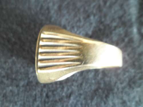 Stunning used 1/10 Paul Kruger coin in heavy ring stamped 18ct NOT GOLD weighs 9.32 grams