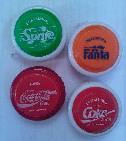 South African Russell yoyos, Coke, Sprite, Fanta.
