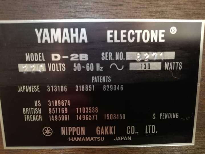 YAMAHA ELECTONE D-2B ORGAN