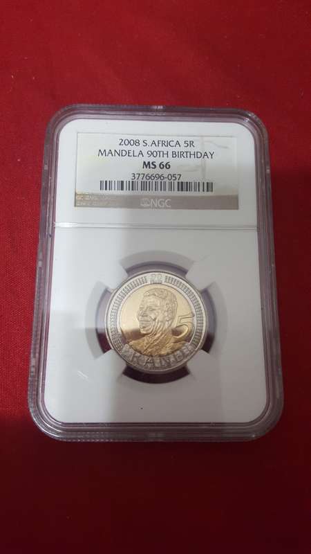 Nelson Mandela 2008 Birthday R5  MS66 NGC Graded