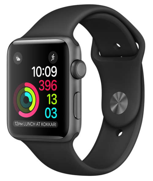 APPLE WATCH SERIES 2 42mm SPACE GRAY ALUMINUM CASE BLACK SPORT BAND | INSTOCK