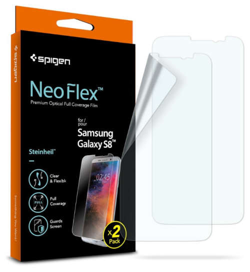 SAMSUNG GALAXY S8 PREMIUM NEO-FLEX SCREEN PROTECTOR 2PK SPIGEN | INSTOCK