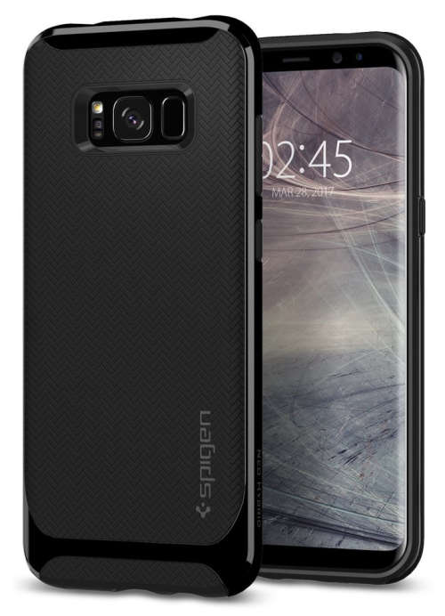 SAMSUNG GALAXY S8+ PLUS PREMIUM NEO HYBRID CASE SHINY BLACK SPIGEN | INSTOCK