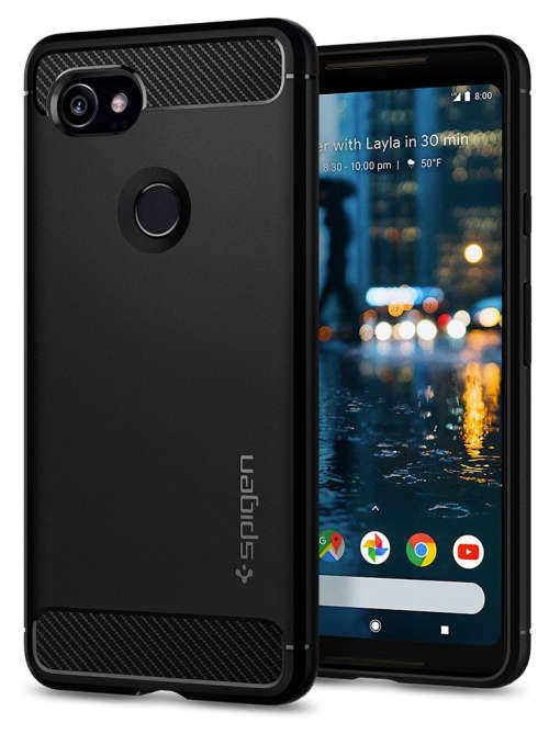 GOOGLE PIXEL 2 XL PREMIUM RUGGED ARMOR CASE BLACK SPIGEN | INSTOCK
